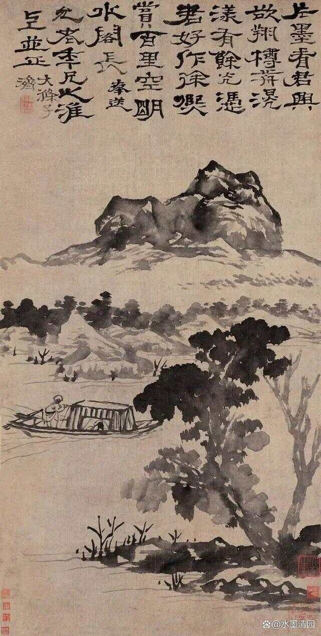 石涛，偏好湿笔！__石涛，偏好湿笔！