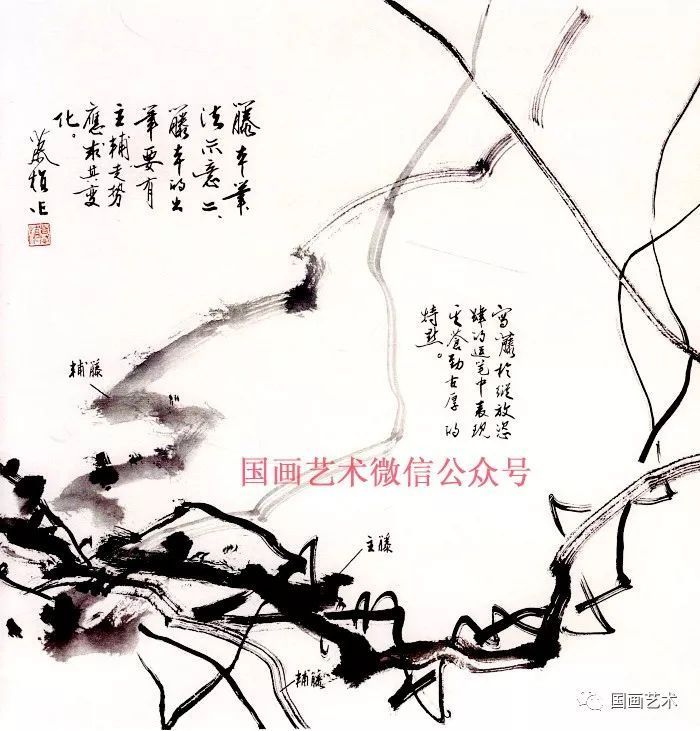 藤蔓写意画_藤花图案_