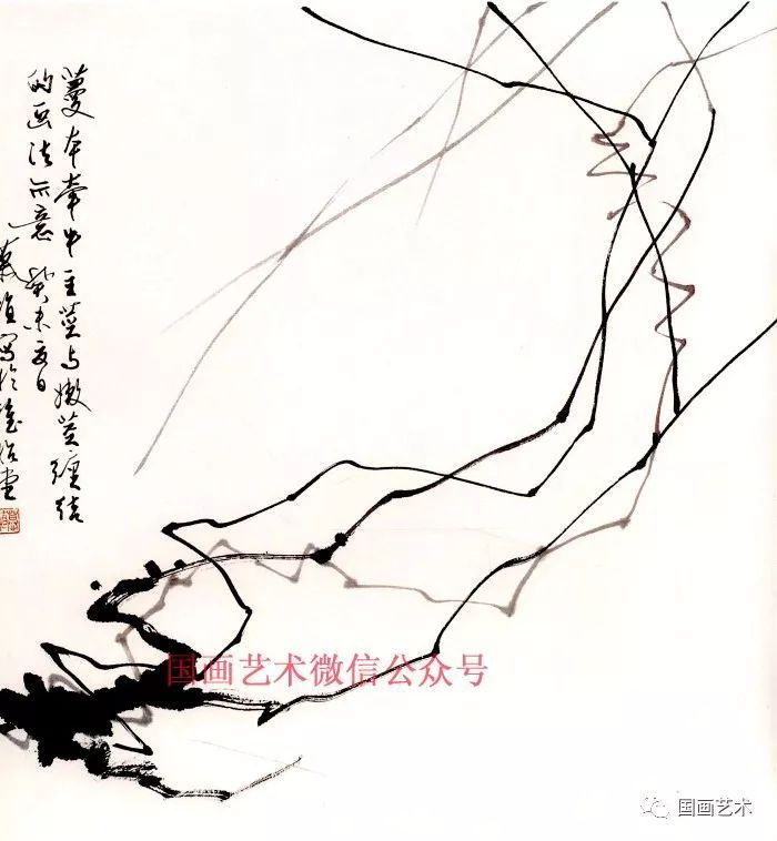藤蔓写意画__藤花图案