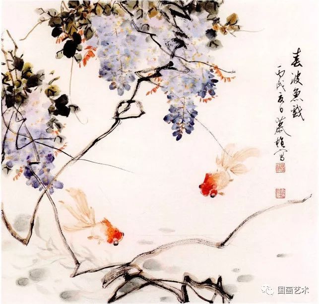 _藤花图案_藤蔓写意画