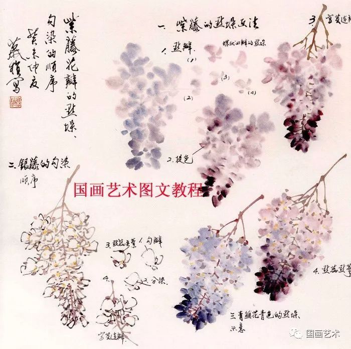 藤花图案_藤蔓写意画_