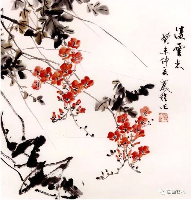 藤花图案_藤蔓写意画_