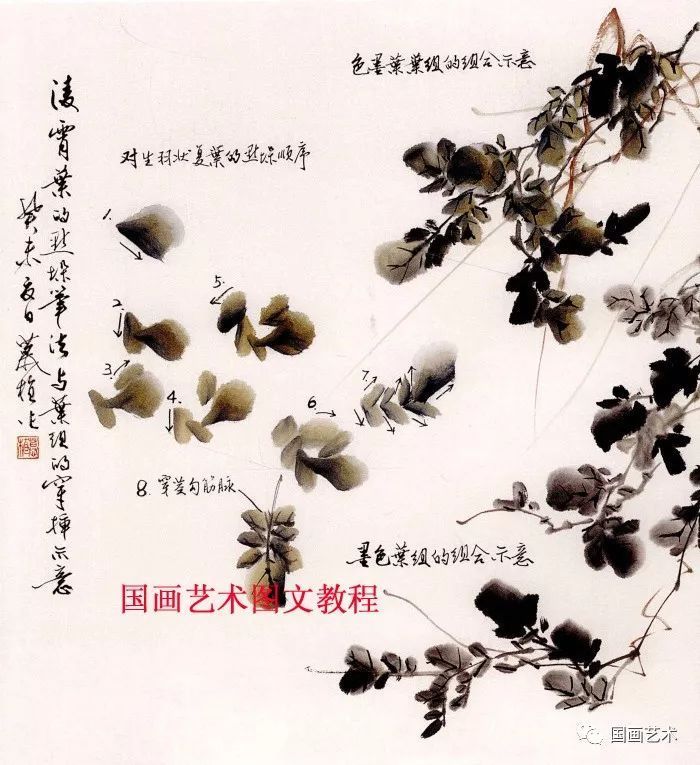 藤花图案_藤蔓写意画_